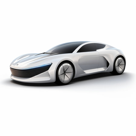 Sports car concept on a white background. 3d render image.の素材