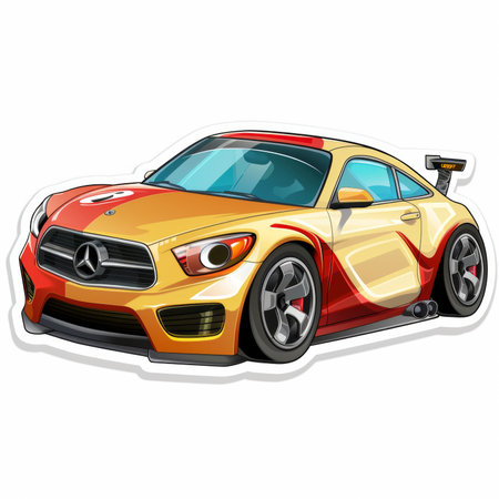 illustration of sport car on white background, vector eps10の素材