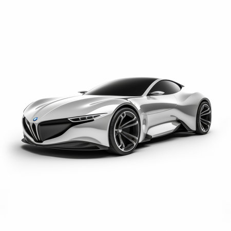 Super sports concept car on a white background. 3D render imageの素材