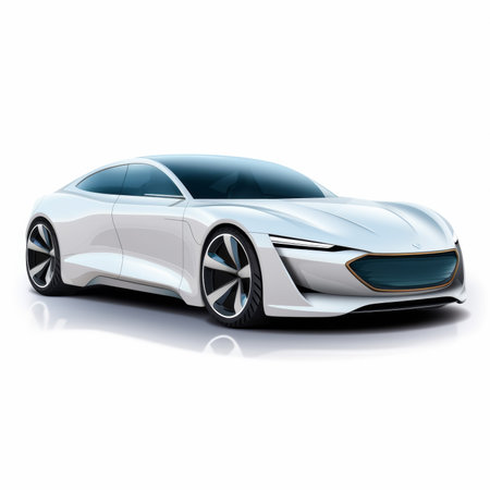 Concept car on a white background. 3D render. Isolated.の素材