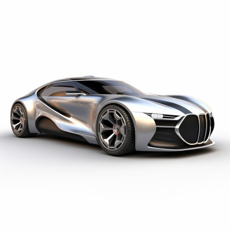 Super sports concept car on a white background. 3D render imageの素材