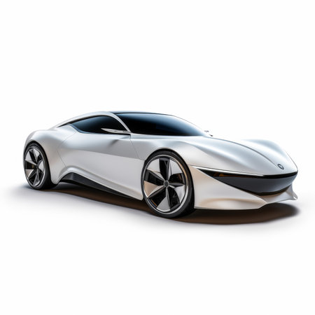 Sports car concept on a white background. 3d render image.の素材