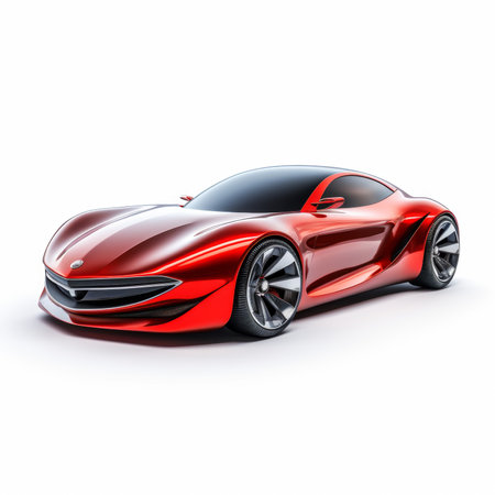 Modern super sports car on a white background. 3d rendering.の素材