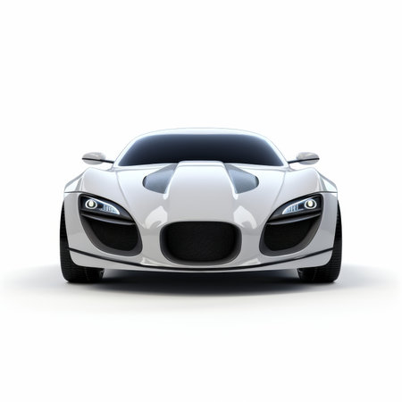 Modern sports car on a white background. 3d render image.の素材