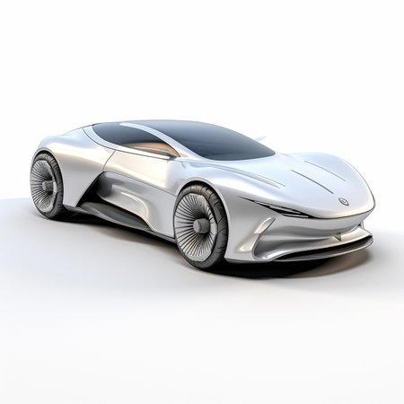 Modern sports car on a white background. 3d render image.の素材