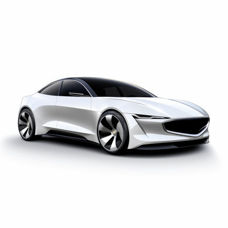 Modern sports car coupe on a white background. 3d renderingの素材