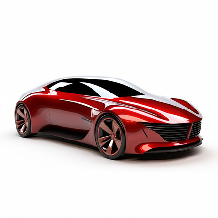 Modern sports car on a white background. 3d render image.の素材