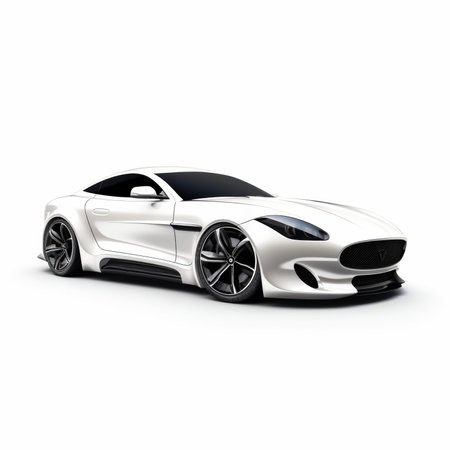 Modern sports car on a white background. 3d render image.の素材