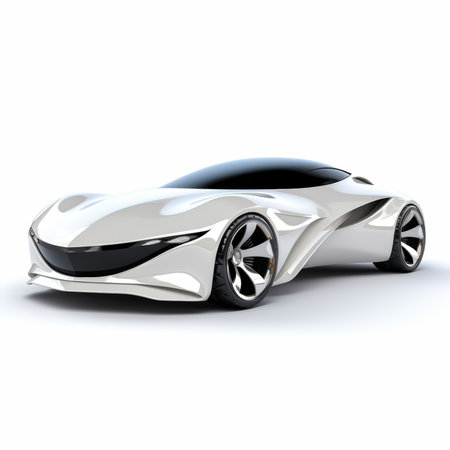 Sports car concept on a white background. 3d render illustration.の素材