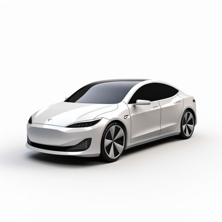 White sports car coupe on a white background. 3d renderingの素材