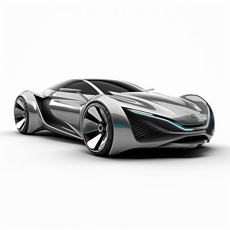 Modern super sports concept car on white background. 3D render imageの素材