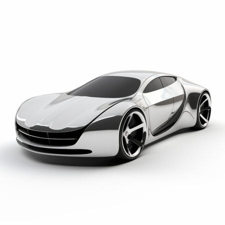 Modern sports car on a white background. 3d render image.の素材