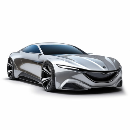 Super sports car concept on white. Side view. 3D illustrationの素材