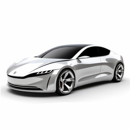 Modern sports car on a white background. 3d render image.の素材