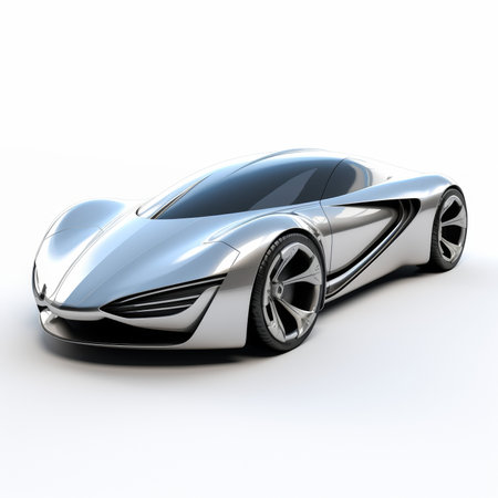 Concept of sports car on a white background. 3d renderingの素材