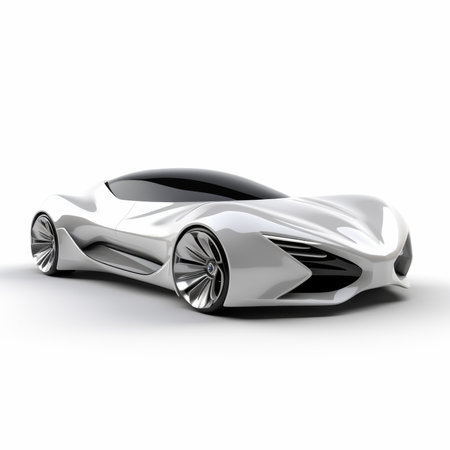 Concept sports car on a white background. 3d rendering.の素材