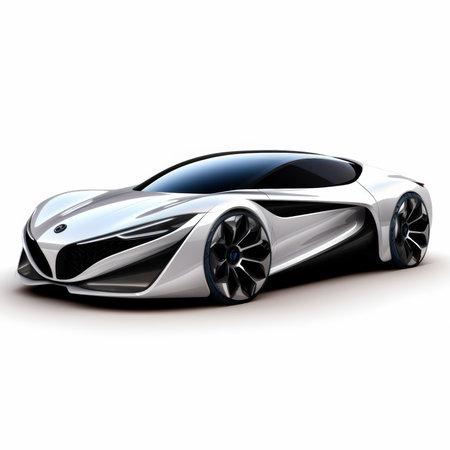 Sport car concept on a white background. 3d render image.の素材