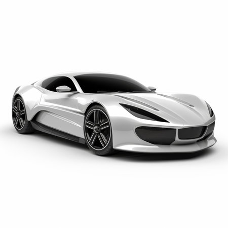 Super sports car on a white background. 3d render image.の素材