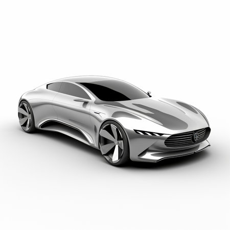 Concept car sports premium coupe. 3d render on white backgroundの素材
