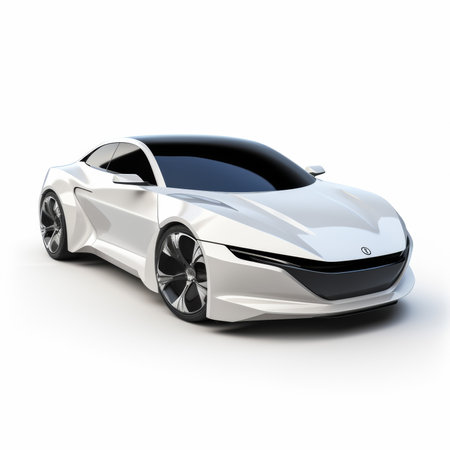 Modern sports car coupe on a white background. 3d renderingの素材