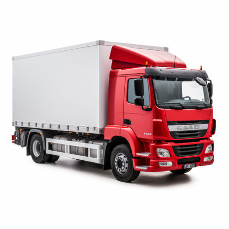 Truck isolated on the white background. 3d render image.の素材