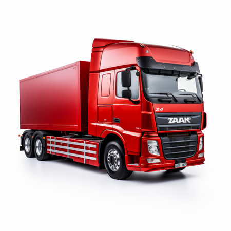 Truck isolated on a white background. 3d render image.の素材