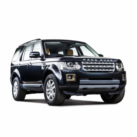 Modern SUV for the whole family on a white background with a shadowの素材