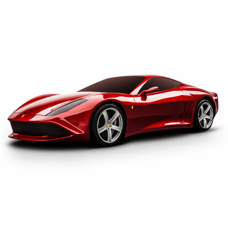 Modern sports car on a white background. 3d render image.の素材