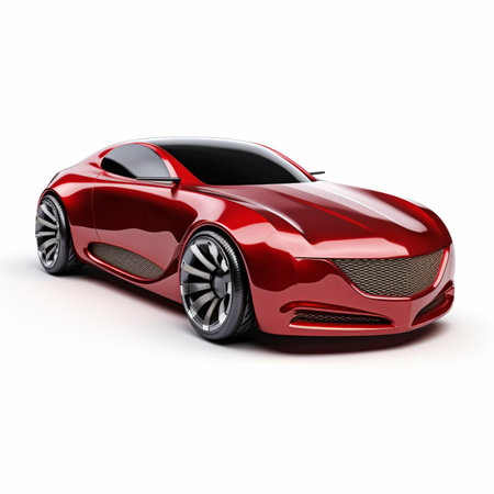 Modern sports car on a white background. 3d render image.の素材