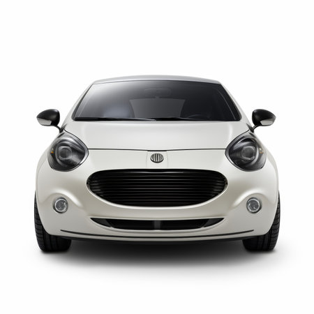 Modern car isolated on a white background. 3d render image.の素材