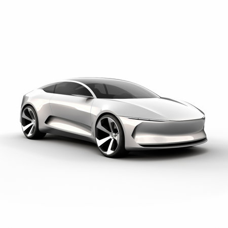 Concept of sports car on a white background. 3d renderingの素材
