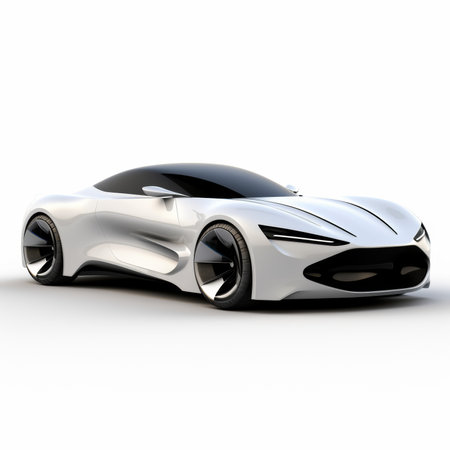Modern sports concept car on a white background. 3d render imageの素材
