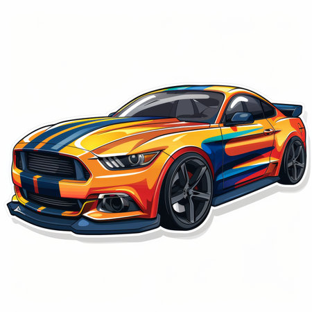 Sport car. Vector illustration isolated on a white background. Eps 10の素材