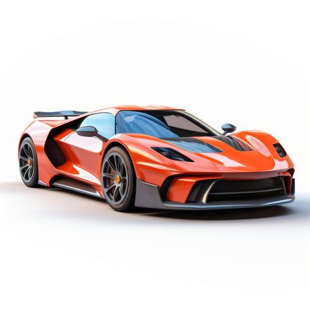 Super sports concept car on a white background. 3d render imageの素材