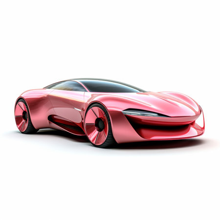 Modern sports car concept on white background. 3D render image.の素材