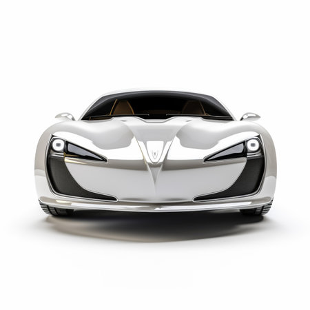 Concept of sport car - white and black concept car - front viewの素材