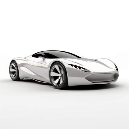 Luxury sports car on a white background. 3d renderingの素材