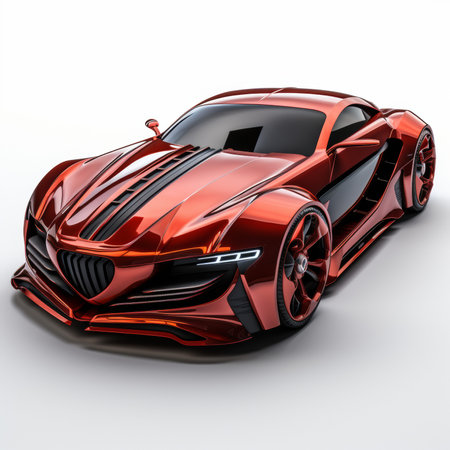 Concept of sports car coupe. 3d rendering image.の素材