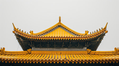The roof of the temple in the city of Beijing, China.の素材