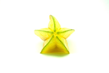 Star fruit with white isolated backgroundの写真素材