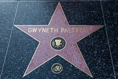 HOLLYWOOD, CALIFORNIA - February 8 2015: Gwyneth Paltrow's Hollywood Walk of Fame star on February 8, 2015 in Hollywood, CA.のeditorial素材
