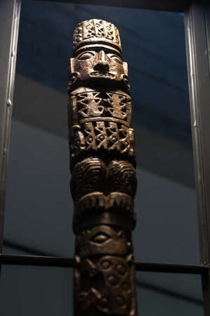 PACHACAMAC, LIMA / PERU - May 10, 2016: Native American art on display at the museum in Pachacamac Historical Site, Lima, Peru May 10 2016 .のeditorial素材