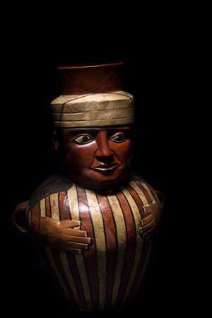 PACHACAMAC, LIMA / PERU - May 10, 2016: Native American art on display at the museum in Pachacamac...