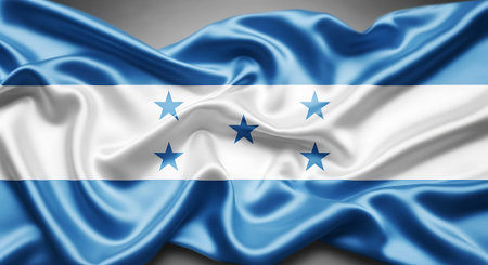 Honduras flag illustration features Honduras colors blue and white. Symbol Honduras country state and nation with five stars.の素材