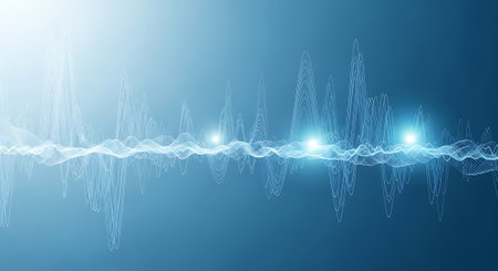 Data flowing network abstract background. Modern technology line art with data stream, digital waves, connections, and visual effect. Concept communication.の素材