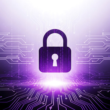 Cyber security padlock protection with technology background. Represents data safety, secure system. Symbolizes digital world. Security network system. Digital information secured.の素材