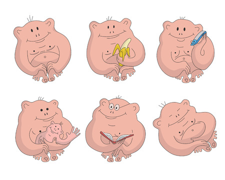 Set of humanoid monkeyのイラスト素材
