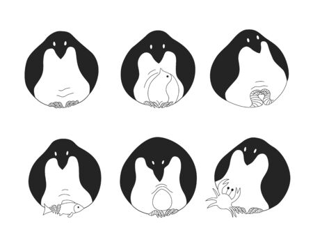 Set of penguinsのイラスト素材