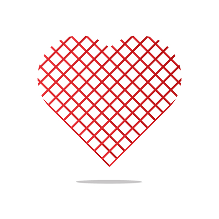 Heart Icon Vector - Perfect Love symbol. Valentine's Day sign in flat line design for graphic and web desigのイラスト素材