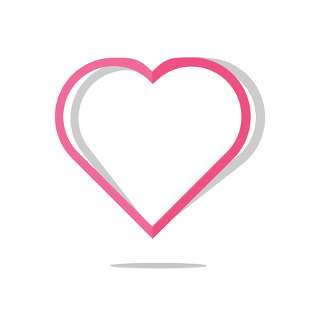 Heart Icon Vector - Perfect Love symbol. Valentine's Day sign in flat line design for graphic and web desigのイラスト素材